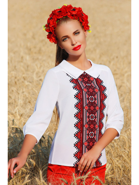 Украинский орнамент№2 блуза Тамила2 д/р