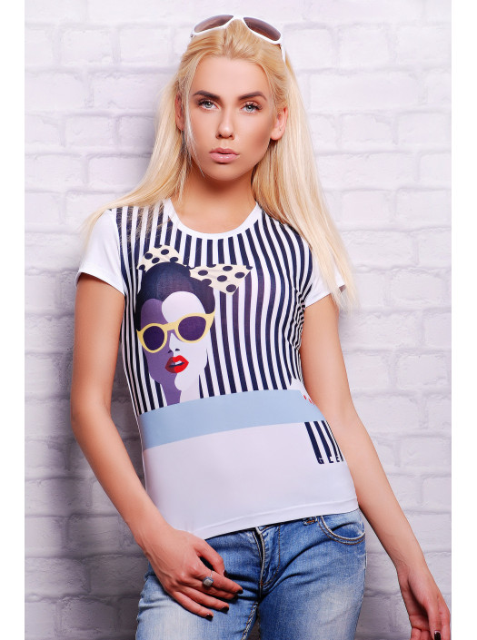 Девочка полоски Футболка-2В psФР-00001668_000009801