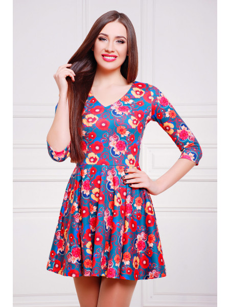 Маки-зеленый платье Мая д/р