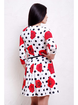 Розы-горох платье Мия-1Ф д/р