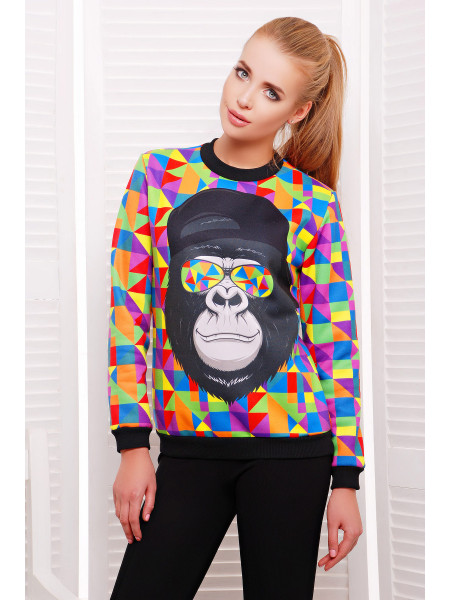 Обезьяна в кепке кофта Свитшот 1 д/р