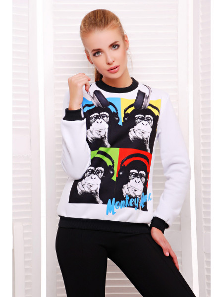 Обезьяна с наушниками кофта Свитшот №2Д д/р