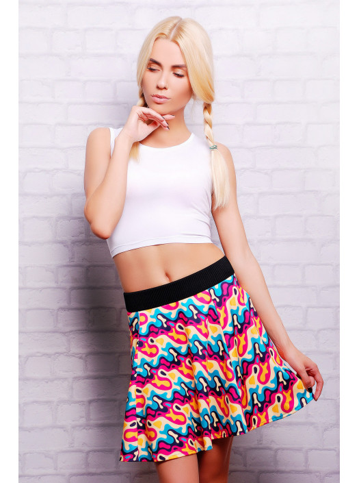 Хаки юбка Принт1 psФР-00001587_000009156