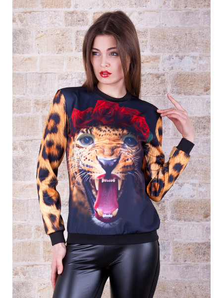 Леди Леопард кофта Свитшот №3 (весна) д/р