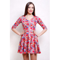 Маки-серый платье Мая д/р