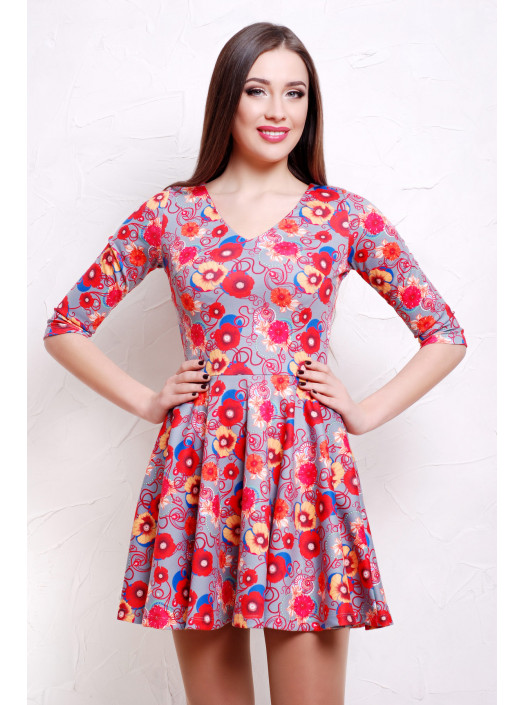 Маки-серый платье Мая д/р ps00-00000117_000014890