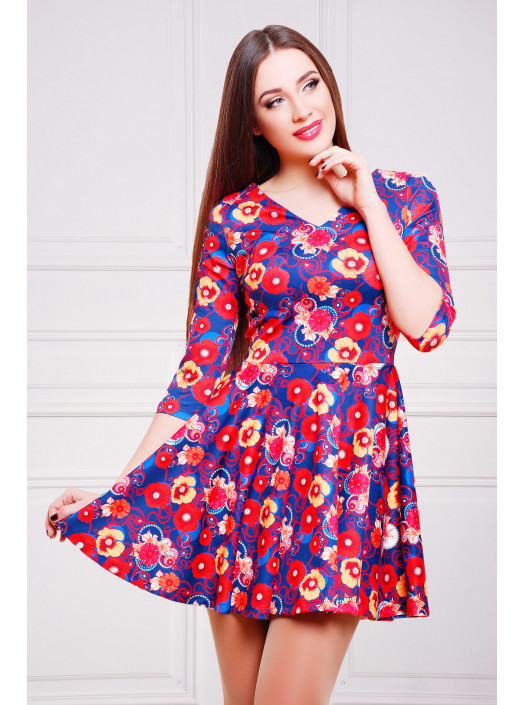 Маки-синий платье Мая д/р ps00-00000117_000014667