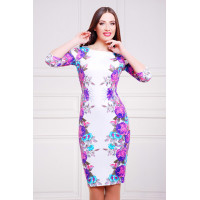 Фиолетовые розы платье Лоя-1Ф д/р