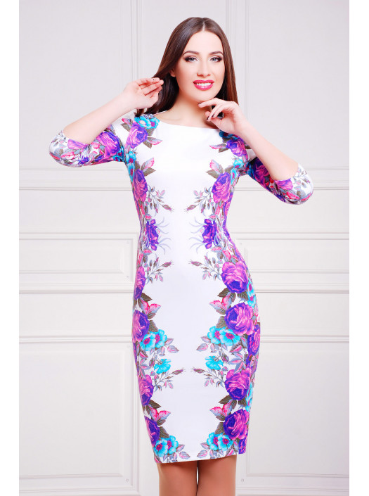 Фиолетовые розы платье Лоя-1Ф д/р psФР-00002060_000014381