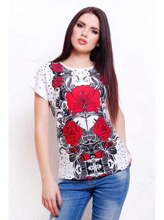 Цветы футболка Кимоно psФР-00001637_000014953