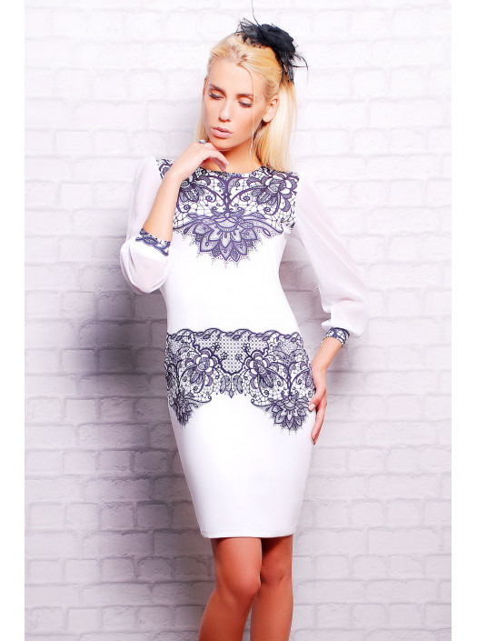 Кружево черное платье Лея-1 (шифон) д/р psФР-00001691_000010029