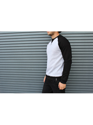 Свитшот HGLN утепленный серый с черными рукавами