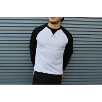 Свитшот HGLN утепленный серый с черными рукавами