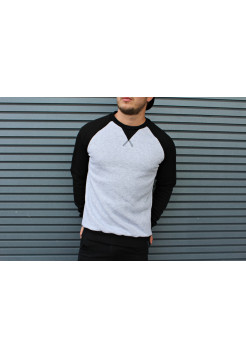 Свитшот HGLN утепленный серый с черными рукавами