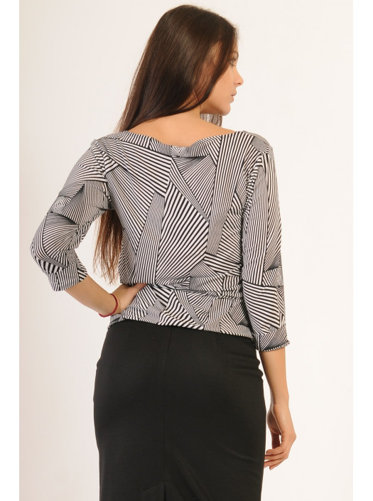 Блуза "Сити-Графика" БЛ 4.2-06.1/14черно-белый 