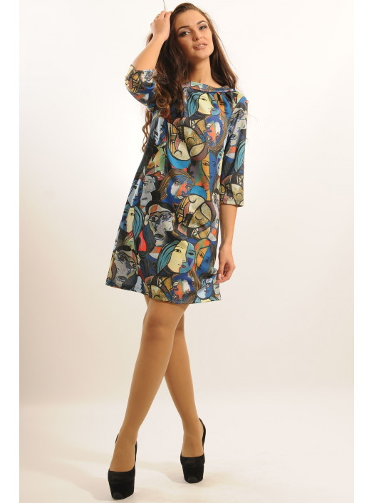 Платье "Волна" ПЛ 18.2-65/14принт пикассо