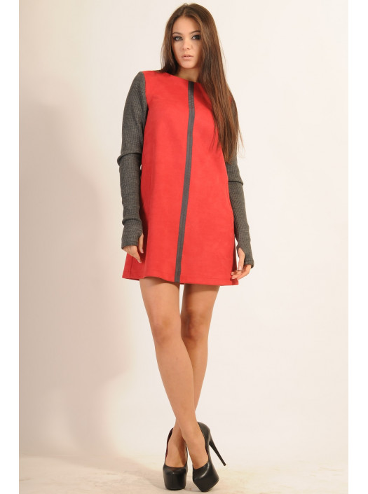 Платье "Киви" ПЛ 30.1-99/15вишня/серый