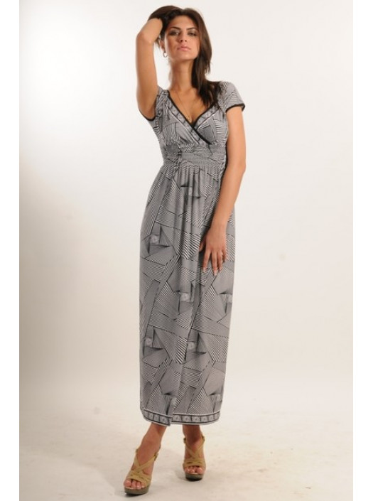 Платье "Ретро" макси СФ 42-16/12графика ч/б