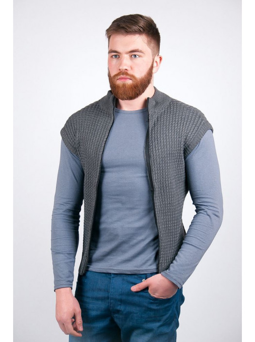 Жилетка шерстяная Жилетка №27F020_Темно-серый