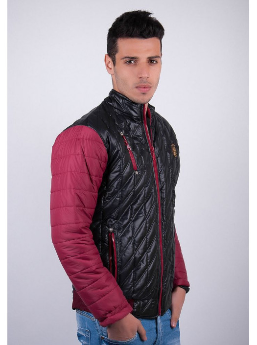 Демисезонная куртка Куртка №57A065_Черно-бордовый