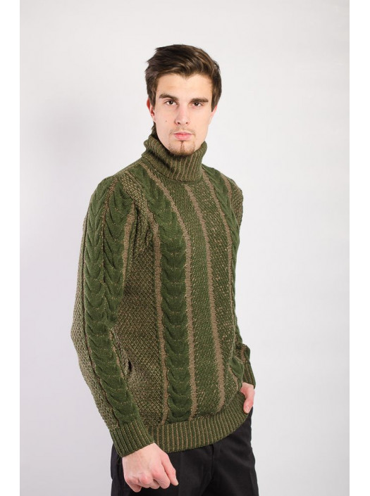 Свитер Гольф №27F005_Зеленый