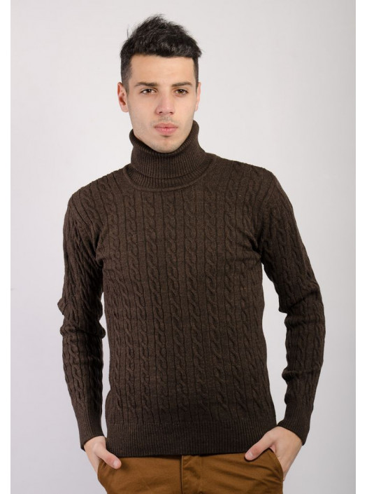 Свитер Гольф №27F001_Коричневый