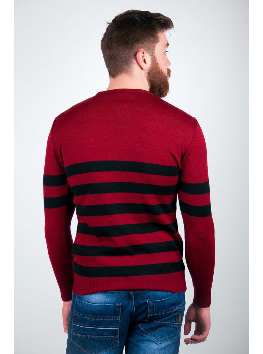 Свитер Свитер №100F001_Бордово-черный