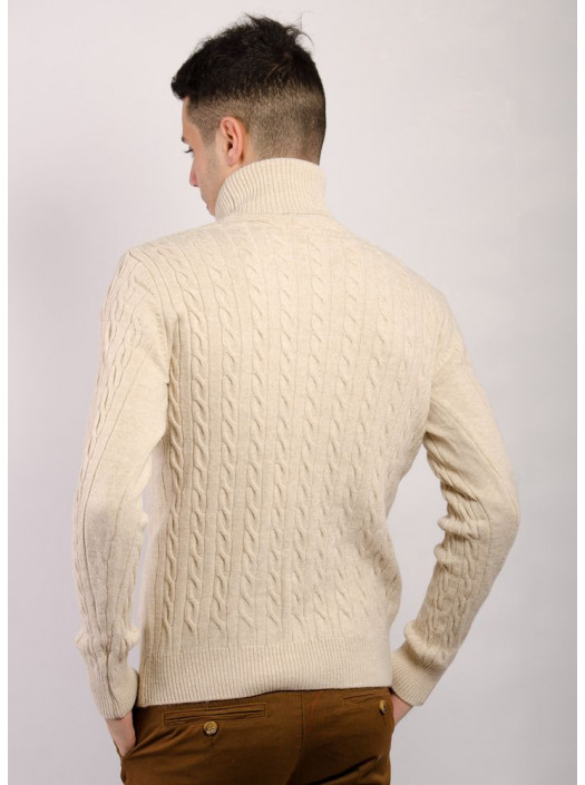 Свитер Гольф №27F001_Светло-бежевый