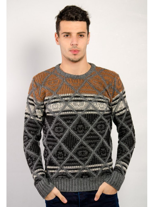 Свитер Свитер №18F049_Серо-кирпичный