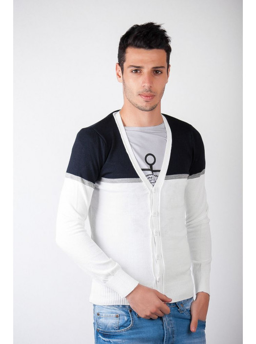 Кардиган Кофта №90F007_Сине-белый