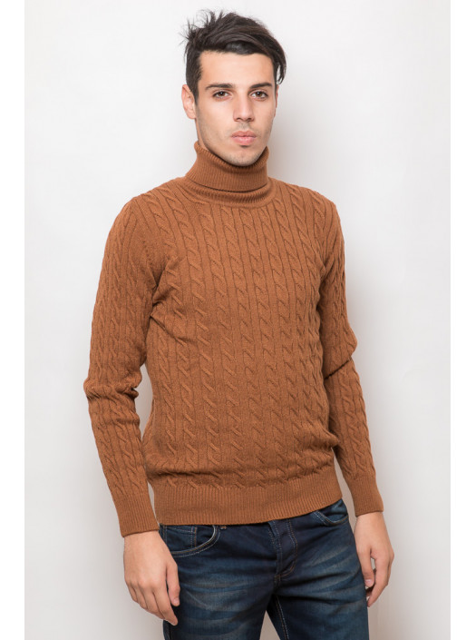 Свитер Гольф №27F001_Терракотовый