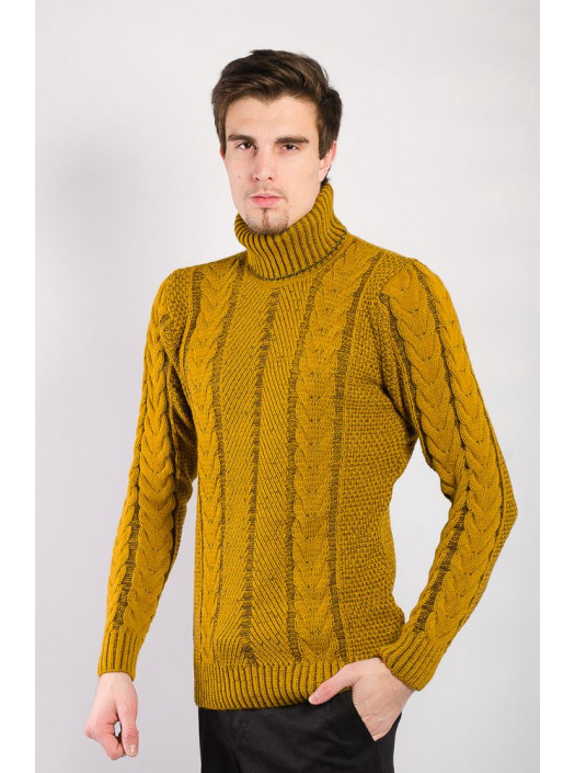 Свитер Гольф №27F005_Горчичный