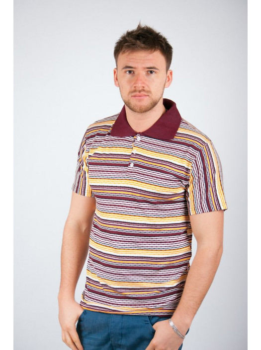 Поло Поло №61F038_Бордово-желтый