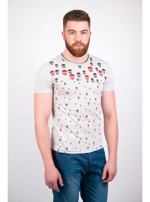 Футболка Футболка №128F007_Серый меланж