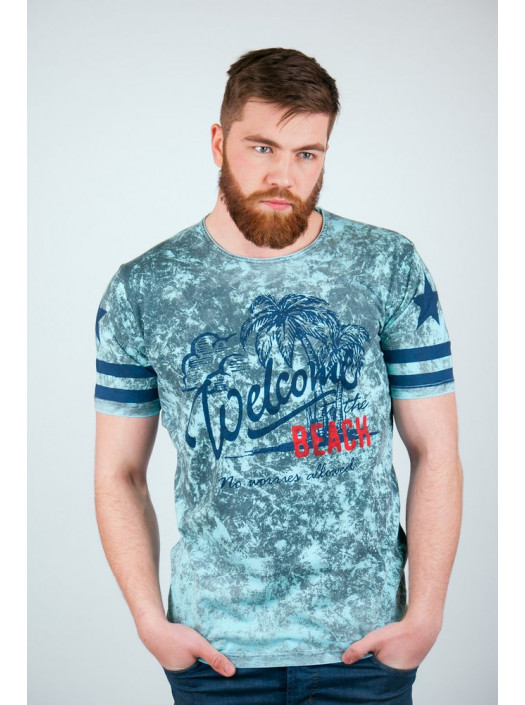 Футболка Футболка (батал) №114F009_Бирюзовый