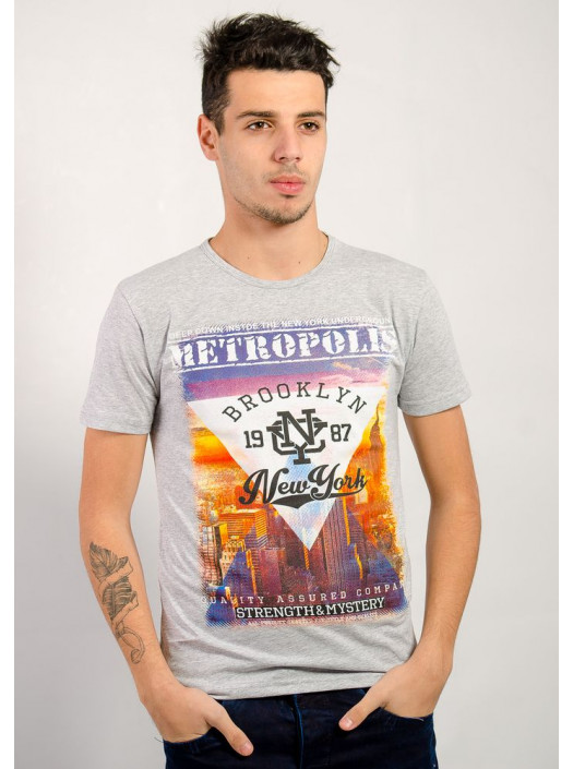 Футболка Футболка №67G004_Серый меланж