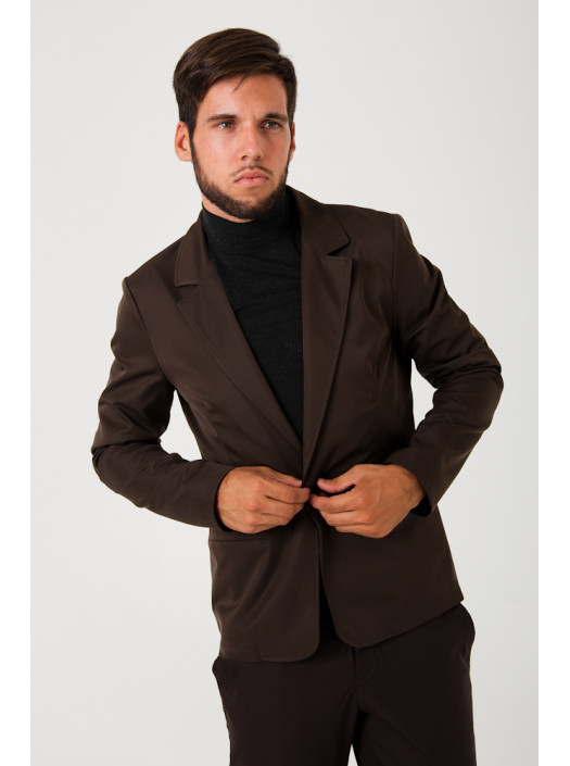 Пиджаки Пиджак 2402/1_Темно-коричневый