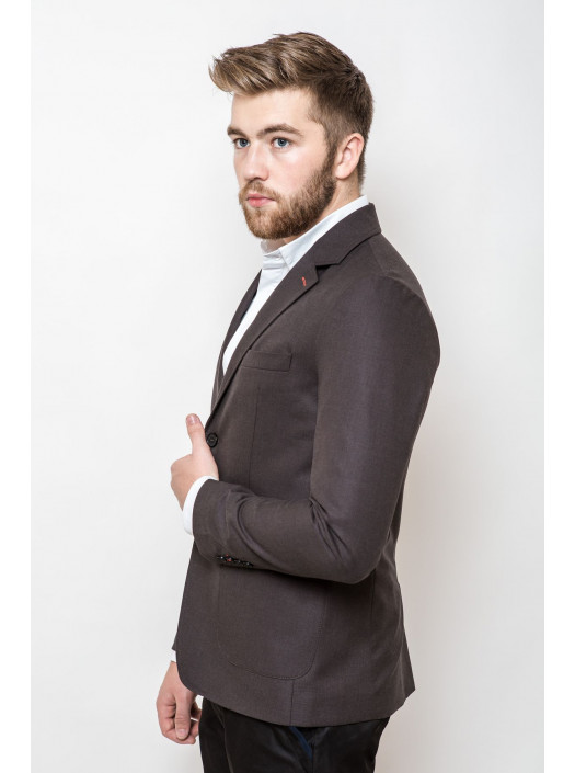 Пиджаки Пиджак 2414_Коричнево-угольный