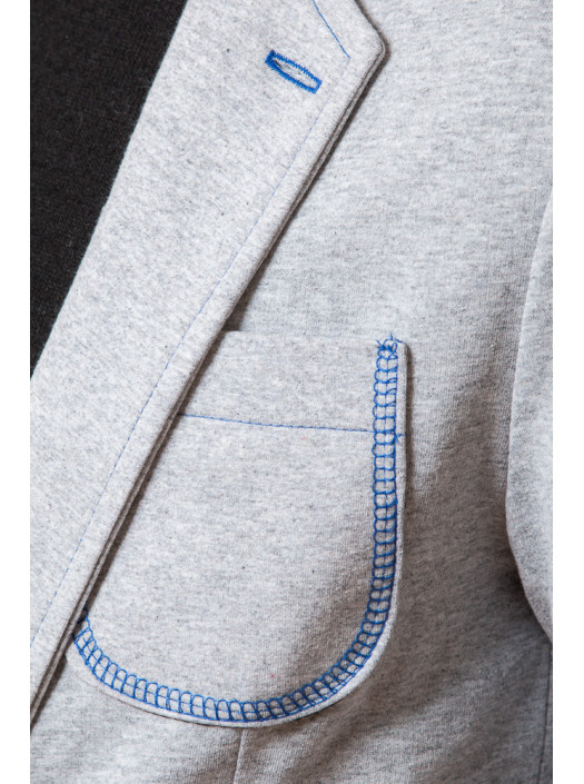 Пиджаки Трикотажный пиджак 2440_Светло-серый