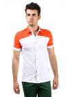 Рубашка Рубашка 3138_Бело-оранжевый