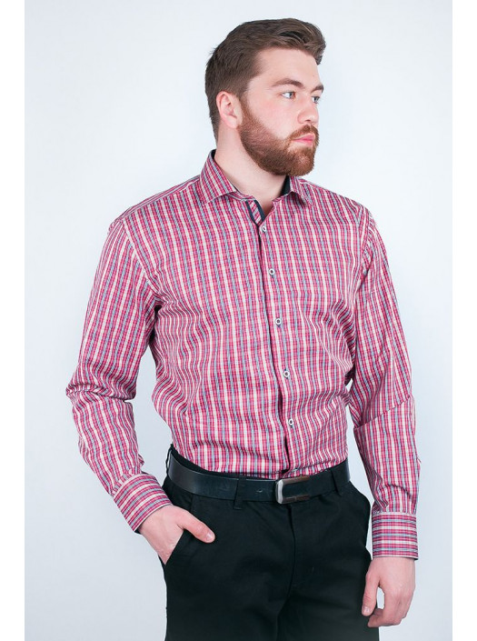 Рубашка Рубашка №54F009_Бордово-бежевый