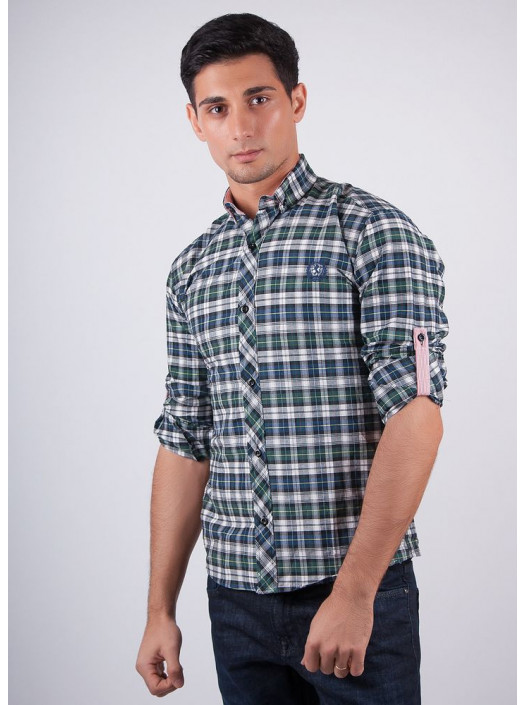 Рубашка Рубашка №94F004_Сине-зеленый