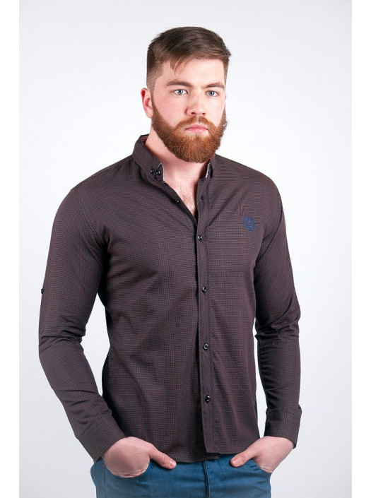 Рубашка Рубашка №94F026_Сине-коричневый
