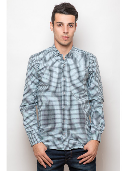 Рубашка Рубашка №36F004_Клетка голубая