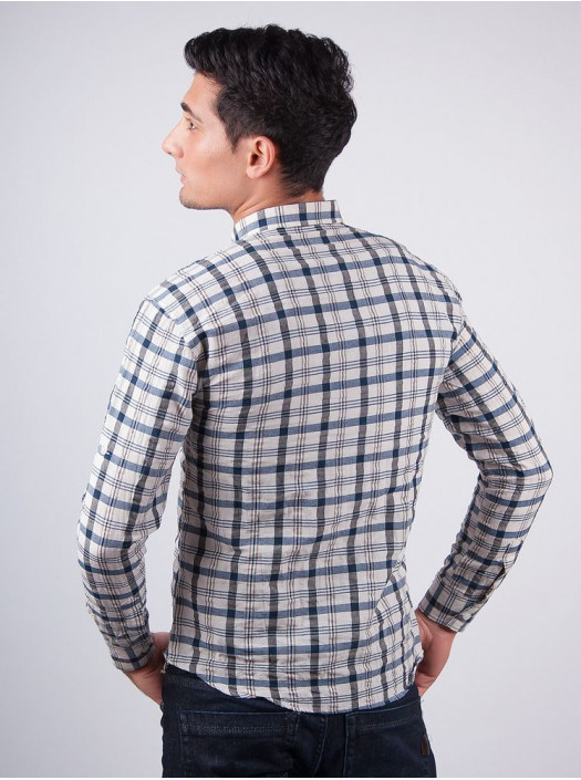 Рубашка Рубашка №94F004_Сине-молочный