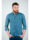 Рубашка Рубашка №94F036_Бирюзово-черный
