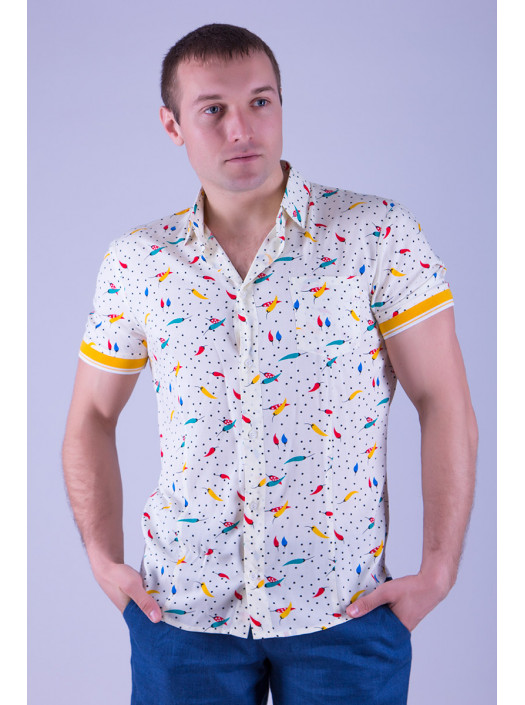 Рубашка Рубашка 3145_Молочный/перцы