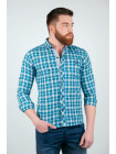 Рубашка Рубашка №94C035_Сине-зеленый