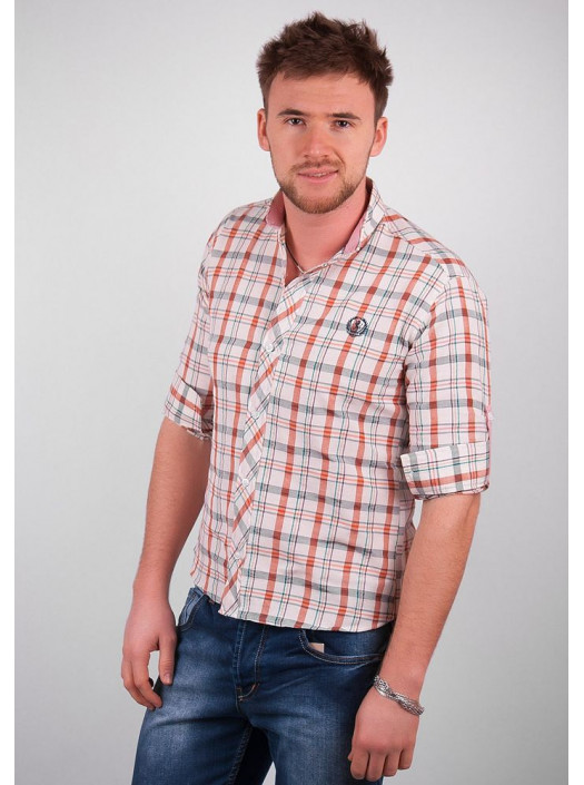 Рубашка Рубашка №94S017_Молочно-терракотовый