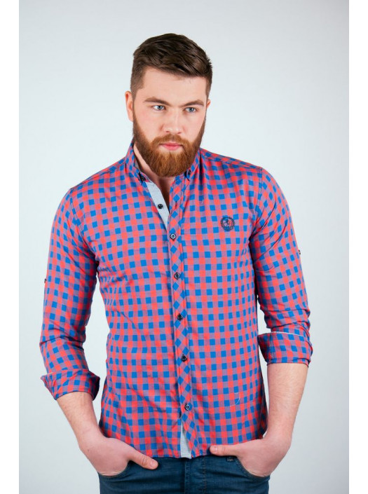 Рубашка Рубашка №94G003_Сине-красный